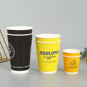 Ripple wall paper cup for hot drinking